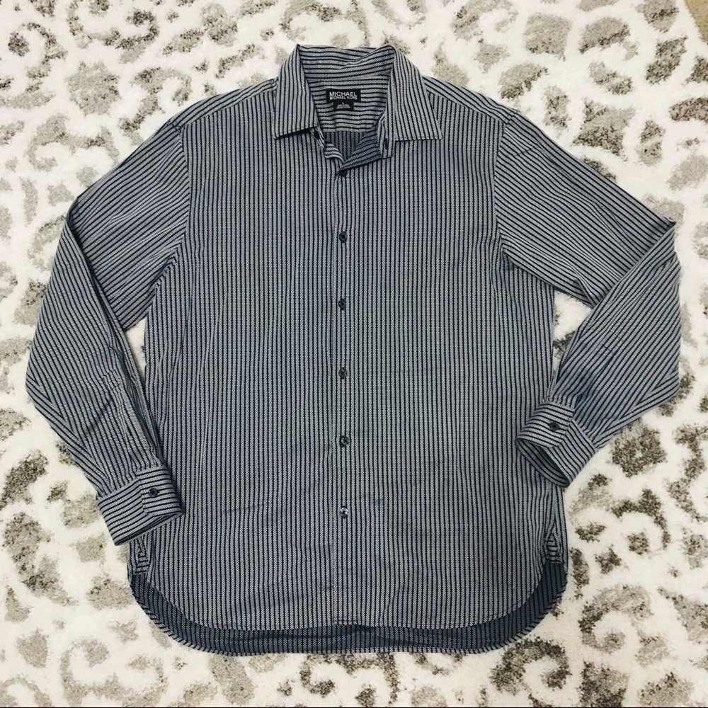 Michael Kors Dress Shirt Dark Navy/Gray size Large